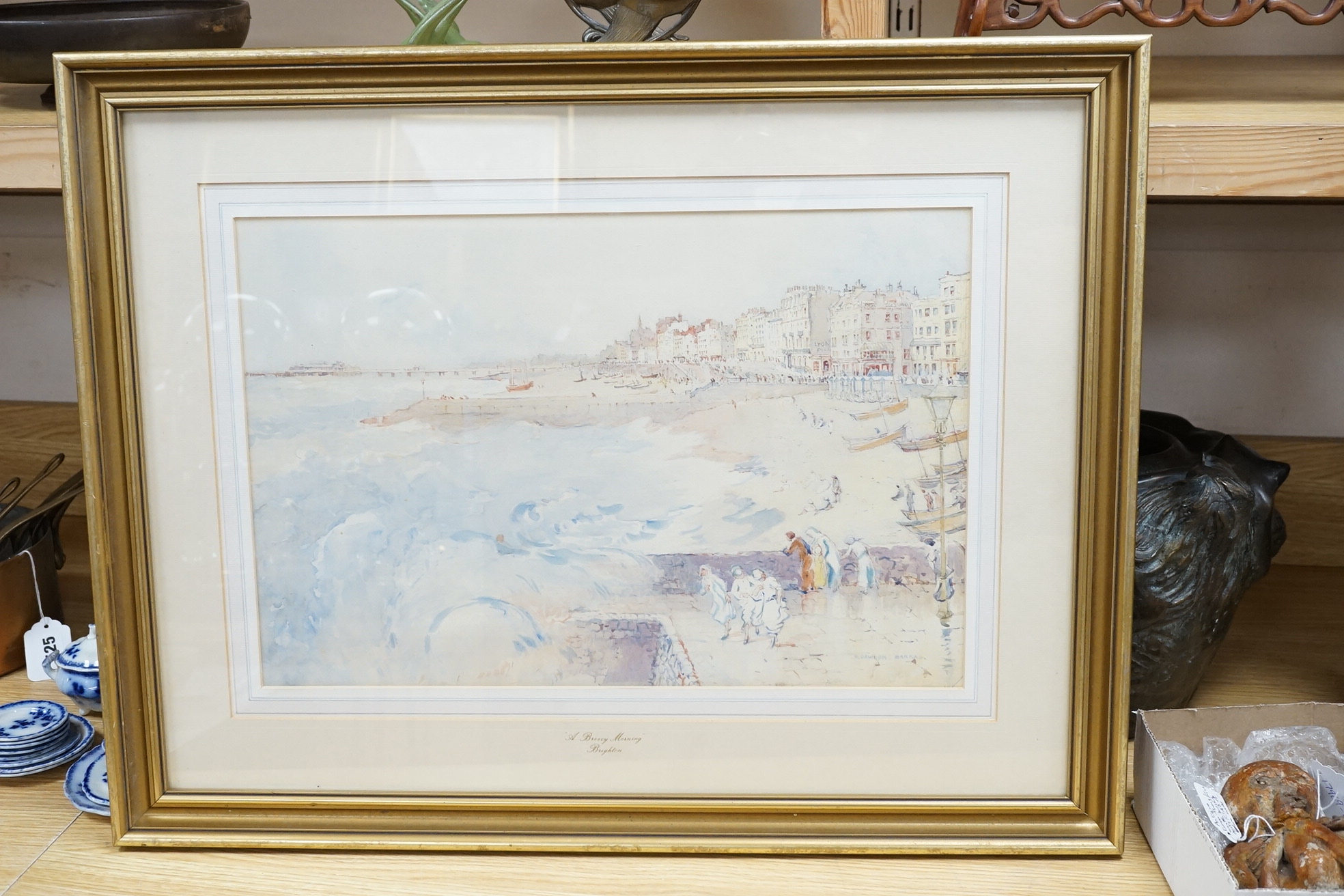 Harry Dawson Barkas (1858-1924), watercolour, 'A breezy morning, Brighton', signed, 31 x 46cm. Condition - fair